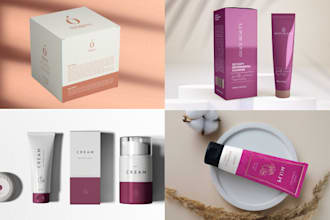 do label design cosmetic packaging box design pouch label
