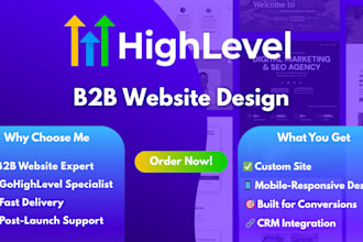 design or redesign a gohighlevel website, b2b smms website