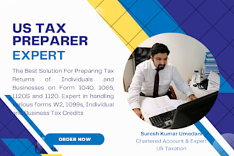 prepare 1040, 1065, 1120, and 1120s US tax returns