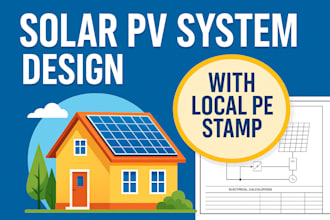 design solar pv system with local pe stamp for residential permit USA