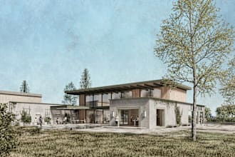 do architectural sketches, renderings and visualizations for your project