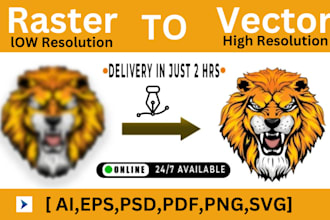 do vector tracing modify, recreate, update, edit logo in 2 hrs only