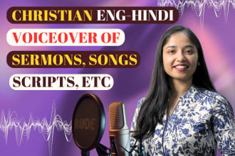 do christian male and female hindi voiceovers of sermons songs scripts