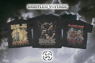 professionally design vintage bootleg t shirt for you