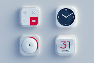design unique attractive mobile app icon or logo