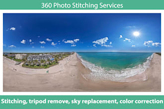 stitch and edit 360 panorama image