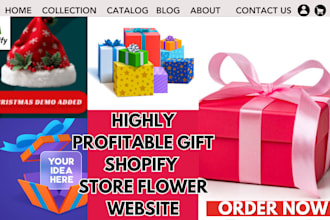 design gift shopify store gift cards website box gifts flower dropshipping store