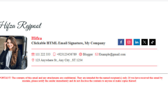 design a clickable HTML email signature