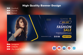 design awesome facebook banner, cover for social media, youtube and website
