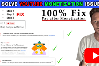 fix youtube monetization issues, reused content issues and adsense problems