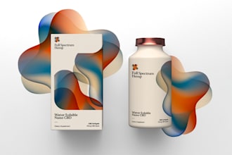 design supplement, cbd, hemp bottle label with 3d mockup