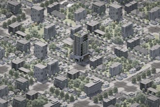 3d rendering urban planning of master plan urban design