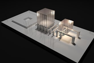 create architecture virtual scale models in maquette style