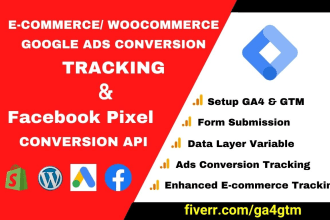 setup google ads conversion tracking, facebook pixel conversion API, ga4, GTM