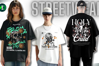 do streetwear clothing design for your t shirt or sweater , clothing brand logo