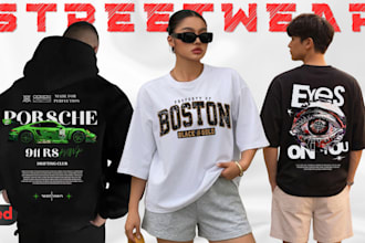 do streetwear clothing design for your t shirt or sweater , clothing brand logo