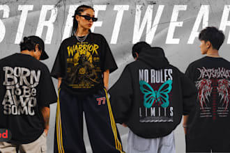 do streetwear clothing design for your t shirt or sweater , clothing brand logo