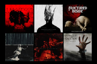 design a dark abstract horror modern album cover artwork