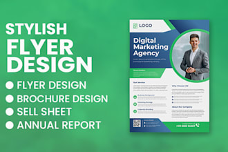 design stylish flyer, charity, company brochure,  white paper, sell sheet