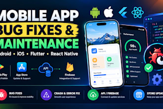 fix bugs, crashes and errors in android ios flutter react native apps