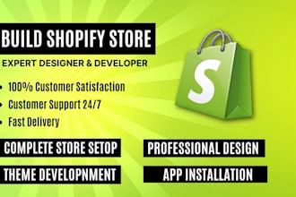 setup profitable shopify website or shopify store design