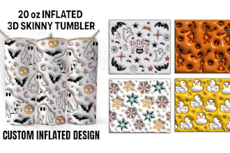 create a unique inflated 3d skinny tumbler
