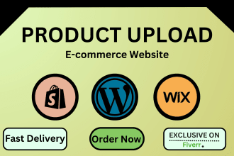 upload product on your shopify, wordpress and wix ecommerce website