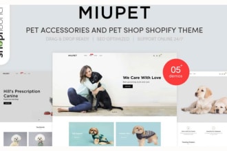 design sell shopify pet store shopify pet website pet shopify dropshipping store