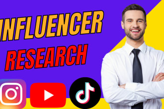 find best instagram, tiktok ,youtube influencer list with research for marketing