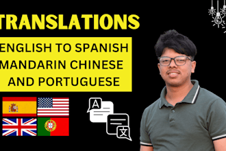 professionally english, spanish, mandarin chinese, and portuguese translations