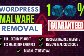 recover hacked wordpress website, remove malware, virus and ensure security