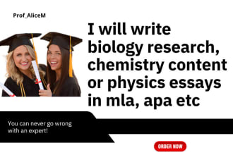 write biology research, chemistry content or physics essays in mla, apa etc