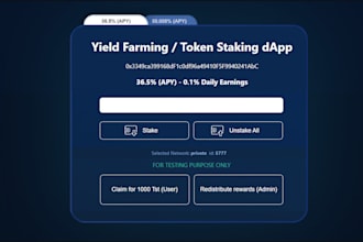 develop staking dapp, web3 dapp, fork pancake swap, be your blockchain developer