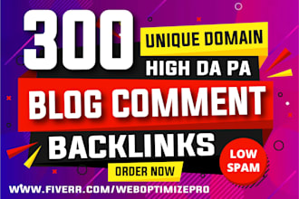 do 200 unique domain seo blog comment backlinks