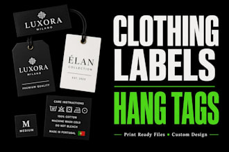 design clothing labels, hang tags and neck labels