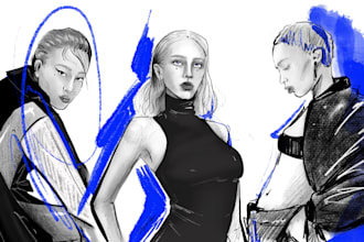 draw a beautiful fashion illustration in one day