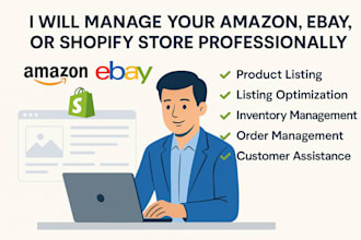 be you ecommerce manager for online store on amazon ebay and shopify