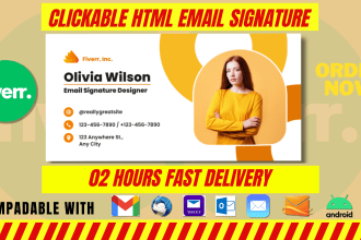 design HTML email signature animated signature clickable
