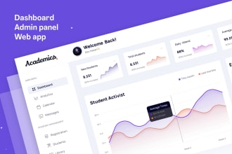 create web app, dashboard, admin panel, with figma