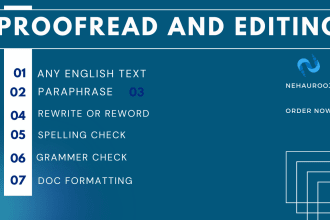 check grammar, spelling , proofread, rewrite, correct text