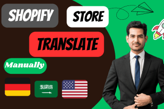 do your shopify store translation in arabic, dutch, english and german