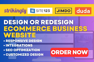 create ecommerce website in site123 jimdo duda strikingly, zyro website builder