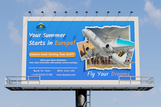 design signboard, flyer, print advert, or print ad design