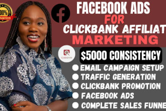 setup facebook ads for clickbank affiliate marketing sales funnel