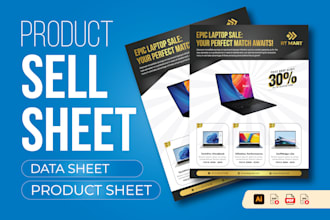 design professional product sell sheet, product sheet or data sheet