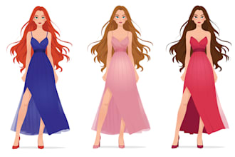 create unique custom flat vector illustrations