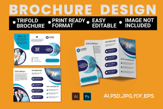 design professional bifold trifold brochure company profile leaflet postcard