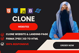 recreate or clone websites with html,css,js,tailwind or bootstrap