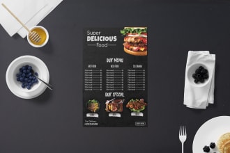 create amazing restaurant flyer design or food menu