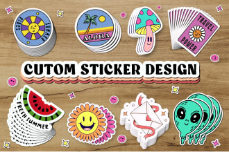 design logo, sticker, badge, label, decals, die cut vintage, cards